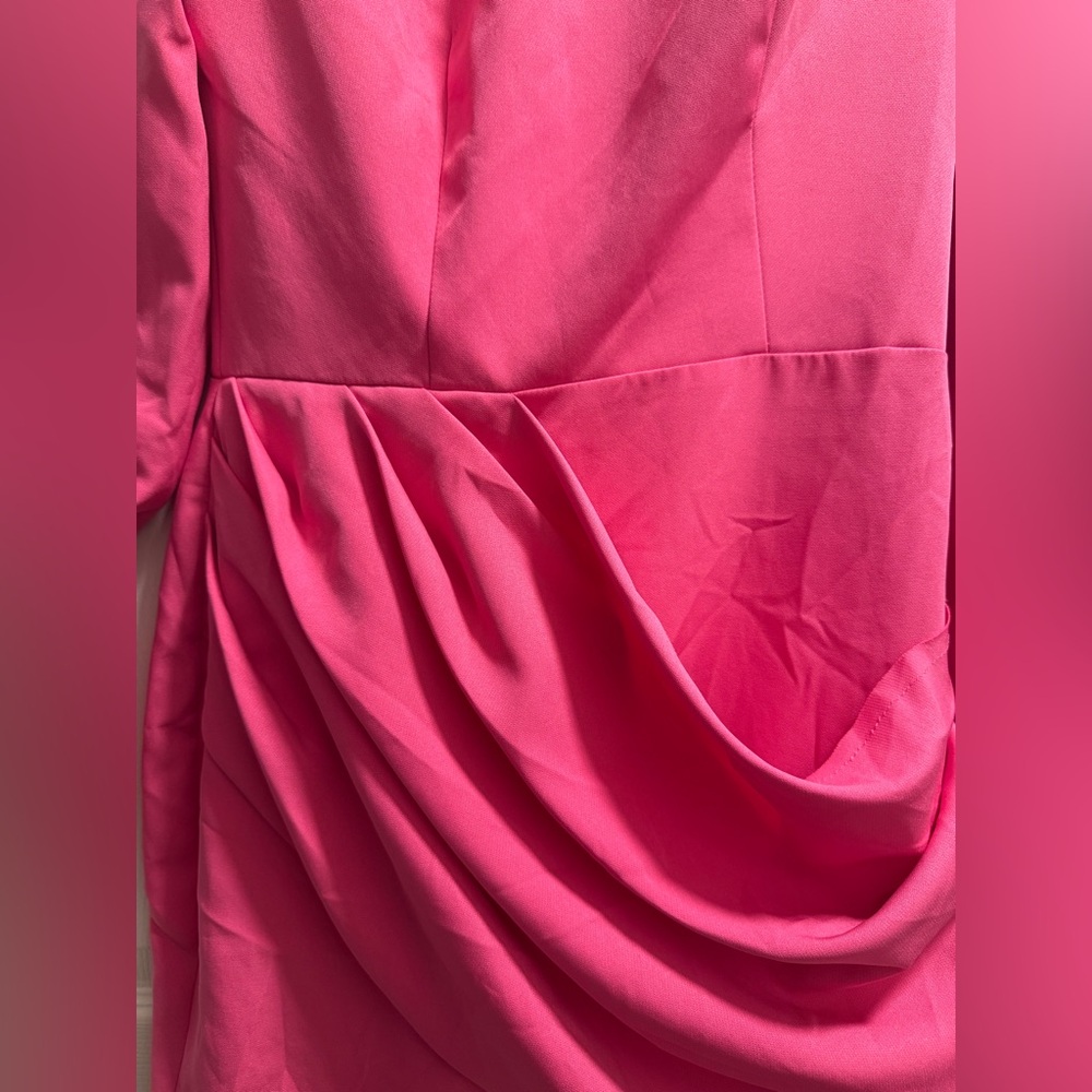 Ieena for Mac Duggal - 26704 Long Sleeve Pink Mini Dress - Size 4 - Picture 5 of 10